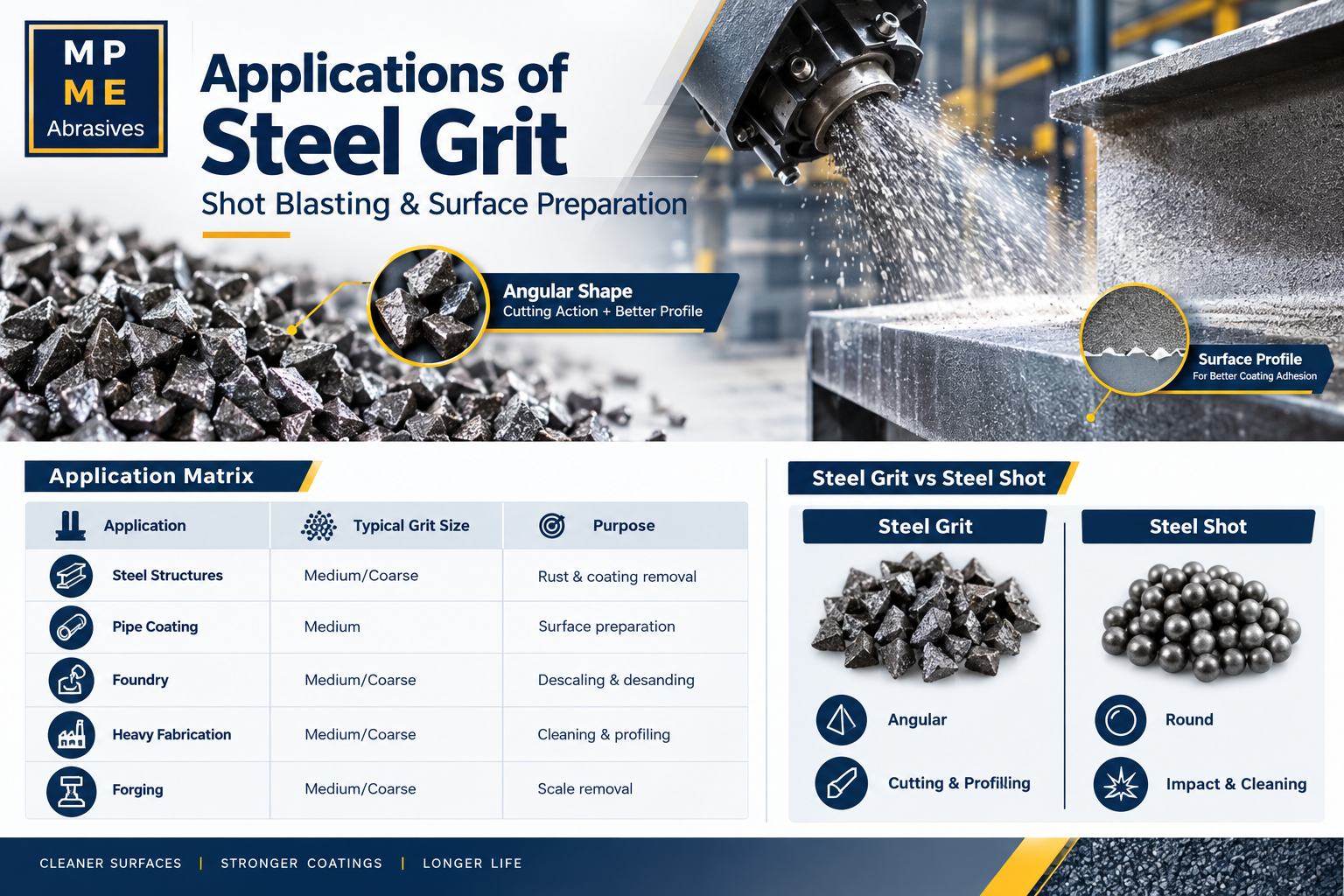 Applications of Steel Grit in Surface Preparation