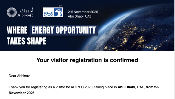 We're going to ADIPEC 2026