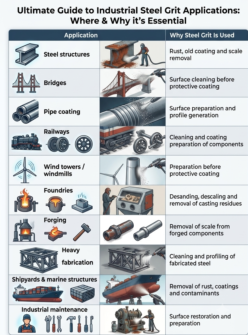 High carbon steel grit, abrasive for industrial, shot blasting Steel grit surface preparation for steel structures, Steel grit blasting for pipe coating Steel, grit application in foundry descaling.